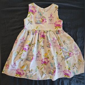 Lolly Wolly Doodle Floral and Birdcage Print Girls Dress 3T